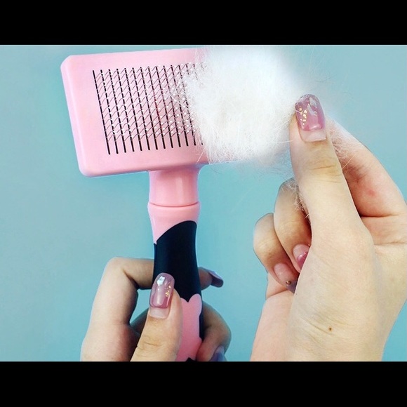Pet grooming slicker brush- rectangle head- Pink - Picture 4 of 7